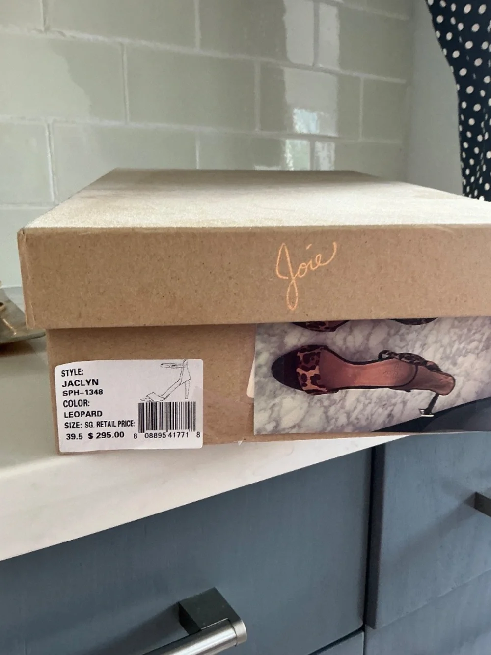 Joie Jaclyn Leopard Calf Hair Ankle Strap Heels 39.5 W/box
